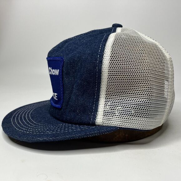 Vtg Purina Chow Blunk Feed Patch Denim Hat Cap Mesh Snapback K-products USA - Picture 3 of 7
